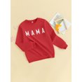thumbnail image 3 of Rdhnmea Mommy and Me Valentines Outfits Letter Sweatshirt Long Sleeve Pullover, 3 of 9