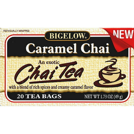 Bigelow Caramel Chai Tea Bags, 1.73 oz, (Pack of 6)