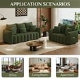 thumbnail image 3 of Wiilayok 56" Modern Loveseat Small Sofa,Teddy 2 Seater Sofa Couch with Back Cushions,Tufted Single Sofa Accent Chair for Small Spaces Living Room Bedroom Studio Office,Olive Green, 3 of 7