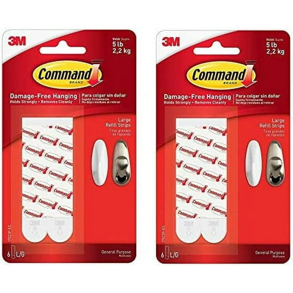 Command Mounting Refill Strips, Large, 12-Strip