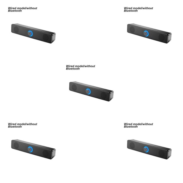 crativent Speaker Bluetooth-compatible Dual Horn Bar Subwoofer Loudspeaker Table Audio Soundbar High Volume for Laptop Notebook PC 350T 5Set