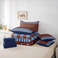 thumbnail image 6 of Manfei Rustic Check 7-Piece King Bedding,Minimalism Polka Dot King Bed in a Bag,Brown Blue,Navy Blue Reversible, 6 of 7