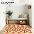 thumbnail image 3 of ODIKA 4'x6' Machine Washable Non-Slip Area Rug, Boho Inspired Interlocking Petal Motif With Vintage Appeal High Traffic Rug with Pad, Orange, 572988, 3 of 8