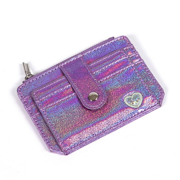 gastropod Slim Wallet for Women Girls Small PU Leather Card Holder with Heart Decoration