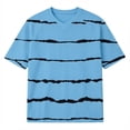 thumbnail image 3 of Telankuip Summer Mens Striped T-Shirts Loose Fit V-Neck Raglan Sleeved Waffle Casual Tees 2026 Fashion Beach Vacation Short Sleeve Tops Soft Breathable for Everyday Wear 1-Light Blue S, 3 of 4