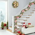 thumbnail image 5 of 6ft Prelit Xmas Garland, Adeeing Christmas Garland with Lights for Mantle with Timer 20 LED Lights Ball Ornaments Bows, Indoor Outdoor Decorations For Fireplace Stairs Railing 8 Lighting Modes, 5 of 8