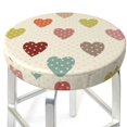 thumbnail image 3 of Disketp Heart Polka Dot Funda Redonda para Taburete, Funda de Cojín para Silla de Bar Suave y Elástica-13 inch, 3 of 7