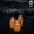 thumbnail image 2 of Flickering Flameless Candles Set of 3,LED Warm 3D Wick Light Pillar Candle Acrylic Battery Operated Candles with Remote and Timer Real Wax Christmas Home Table Decor, Gray, D 3" H 4" 5" 6", 2 of 8
