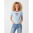 thumbnail image 6 of Disney Women's Mickey Americana Stars and Stripes Graphic Baby Tee with Short Sleeves, Sizes XXS-XXL, 6 of 10