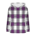 thumbnail image 7 of Miqool Hoodies for Women Fashion Long Sleeve Hooded Plaid Pullover Casual Loose Sollid Fall Sweatshirt with Pocket, 7 of 7
