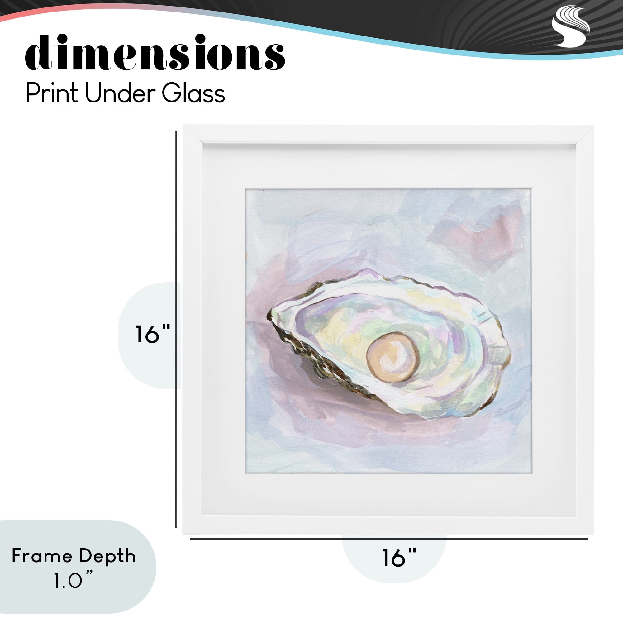 Stupell Industries Silent Opal Oyster White Framed Print Under Glass, design by Melissa Wang