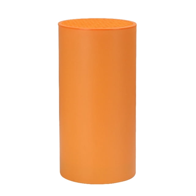 Cateissary Soporte de almacenamiento de bloques de cuchillos de resina PP, seguro, estable y elegante, soporte para cuchillos de cocina Organizadores de utensilios de cocina naranja
