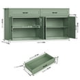 thumbnail image 7 of Hiphuta 63"Extended Wide Large Buffet Cabinet with 2 Drawers, Modern Coffee Bar Sideboard with Dusty-proof Base for Living Room and Entryway, Green, 7 of 7