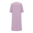 thumbnail image 5 of Drses Women's Casual Dresses Women's Summer Solid Color Short Sleeve V-Neck Dress Short Sleeve Dress for Women Summer, 5 of 6