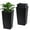 black, variant on 30 Inch Tall Rectangular Planters Set of 2 Large Modern Plant Pots with Drainage Holes & Water Level Monitor for Patio, Porch, and Living Room