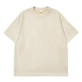 thumbnail image 2 of Men's T-Shirts Soft Summer Solid Color Loose Round Neck Suede Short Sleeve Large Size Fashionable Sports Casual Daily Home Breathable T Shirt, 2 of 5