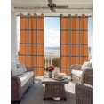 thumbnail image 6 of Orange Buffalo Check Blackout Curtains for Bedroom Living Room Darkening Curtains 54 Inch Long Modern Blue Stripe Geometric Short Curtain for Small Window Treatment Insulated Grommet Drapes 42"x54"x2, 6 of 9