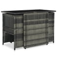 thumbnail image 2 of vidaXL 3 Piece Bistro Set with Cushions Poly Rattan Grey, 2 of 5