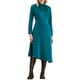 thumbnail image 1 of INSPIRAR CHIC Vestido de Satén A-line Elegante de Manga Larga con Cuello Alto para Mujeres Otoño 2XL Azul Pavo Real, 1 of 5