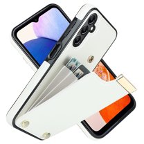 Wallet Case for Samsung Galaxy A14 5G, Vintage Premium PU Leather Ultra Slim Case with Card Holder, Protective Anti-drop Magnetic Clasp Phone Case for Samsung Galaxy A14 5G, White