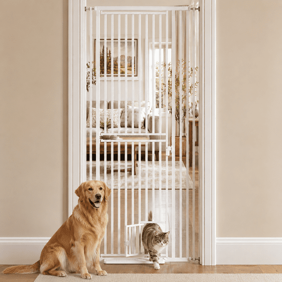 78" Extra Tall Pet Gate for Doorways,27.5"-37" Adjustable Wide,Jump Proof Barrier for Doorways Stairs Kitchen,No Drilling Auto-Close Gate for Doorways,Safe for Cat Dog