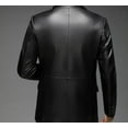 thumbnail image 2 of Leather Sheepskin Office Business Long Coat For Men, Windbreaker Genuine Black Leather Coat, Warm And Soft Coat, Long Sleeves Coat Men, 2 of 5