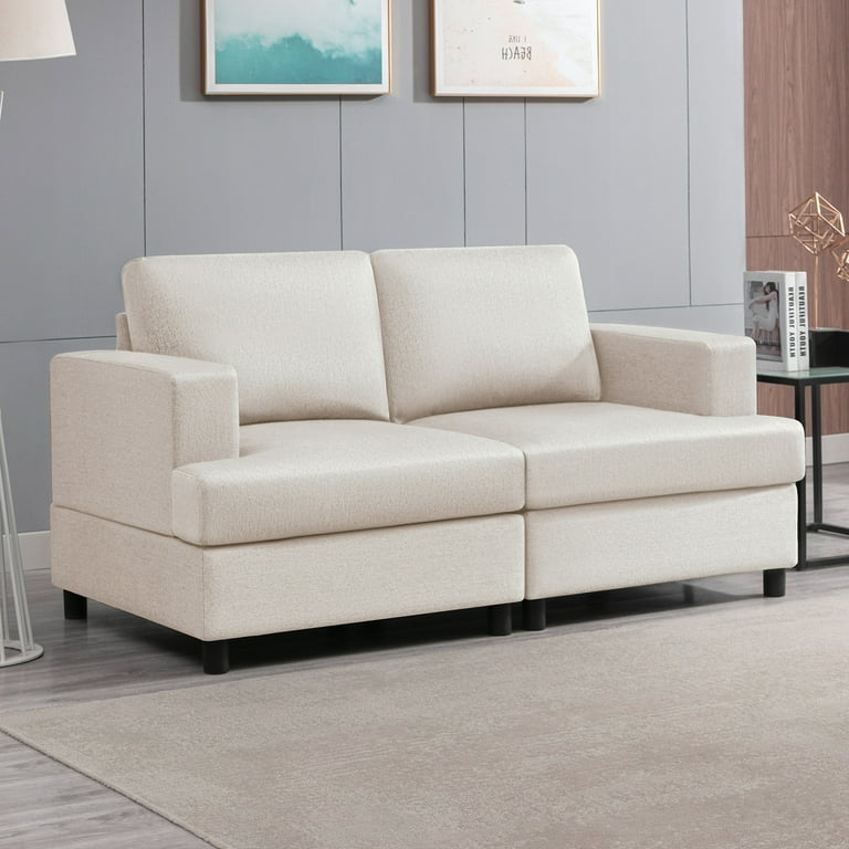 Mjkone Mid Century Reclining Loveseat Sofa for Bedroom Living Room