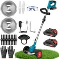 thumbnail image 1 of Electric Weed Wacker with Fast Charger, 3-in-1 Cordless Weed Eater, Adjustable Height Brush Cutte, Cordless Weed Wacker with 2 Batteries 1 Charger and 16 Cutting Blades for Lawn Yard Garden, 1 of 6