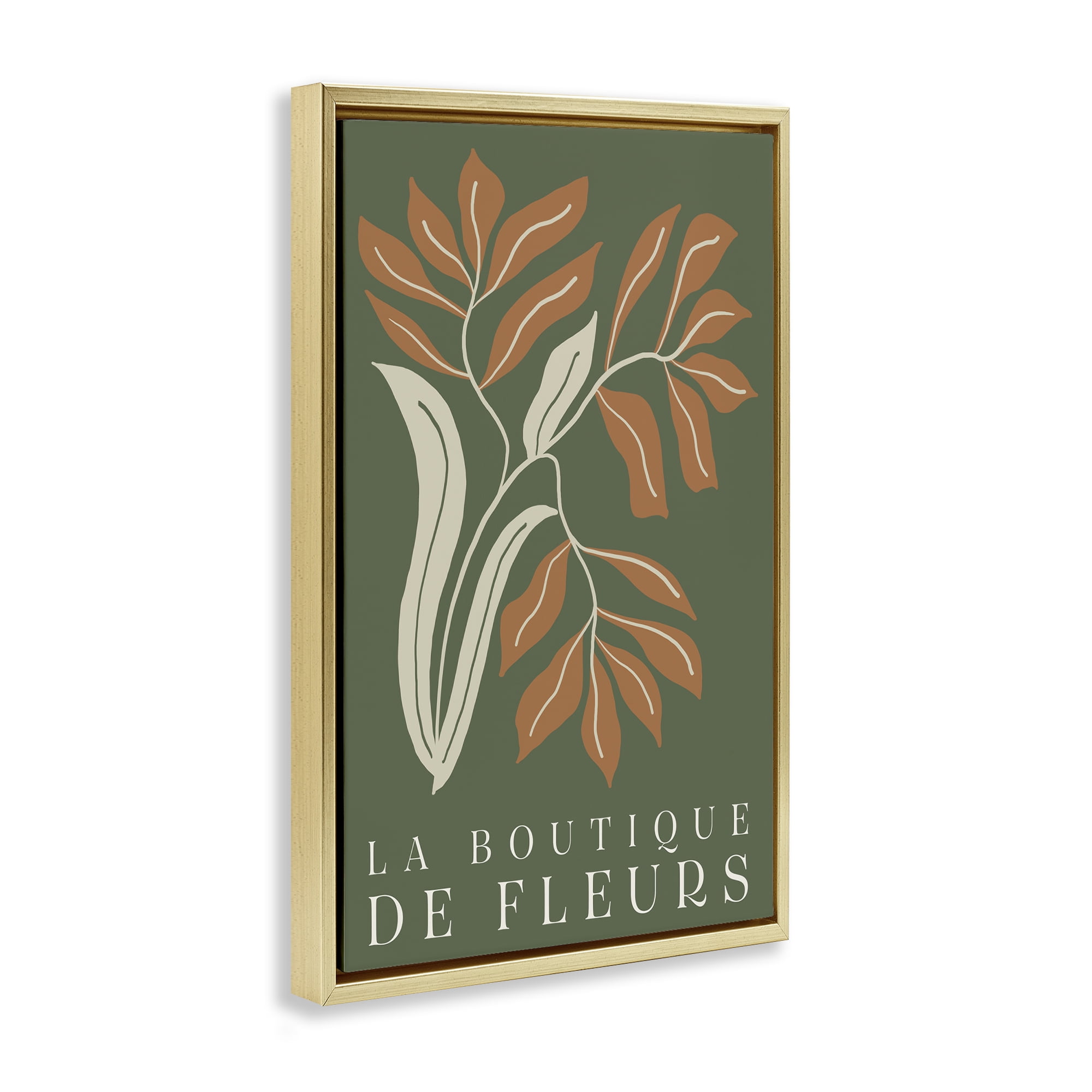 Stupell Industries Flower Shop Midcentury Minimal Gold Framed Floater Canvas Wall Art, design by Emily Navas