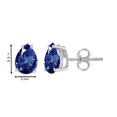 thumbnail image 4 of Aonejewelry sapphire Gemstone Diamond Stud Earrings for Women |14K White Gold 1.4 carat 2 stone Violet Blue Pear Shape Prong setting, 4 of 4