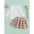 thumbnail image 4 of Michellecmm  Toddler Girl 2 Piece Outfit Long Sleeve Shirt and Plaid Pleated Skirt, 4 of 9
