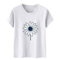thumbnail image 5 of Xdegoge Womens T Shirts for Women Short Sleeve Summer Tops Floral Graphic Tees Casual Tunic Cute T-Shirt Loose Fit Crew Neck Blouses Plus Size Basic Shirts , Clothes Women, 5 of 5