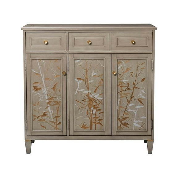 Pemberly Row Handpainted Entryway Storage Cabinet Grey Cashmere