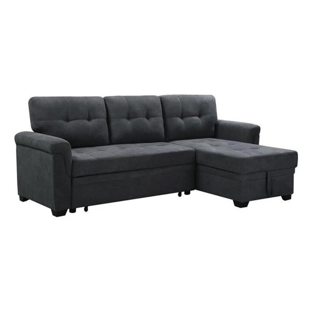 Bowery Hill Contemporary Fabric Reversible Sectional Sleeper Sofa in
