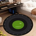 thumbnail image 4 of Qiweii Music Record Black Round Area Rug for Bedroom Bathroom Living Room Study Playing,Non-Slip Floor Mat Carpet Home Decor Rugs, 3' Diameter, 4 of 6