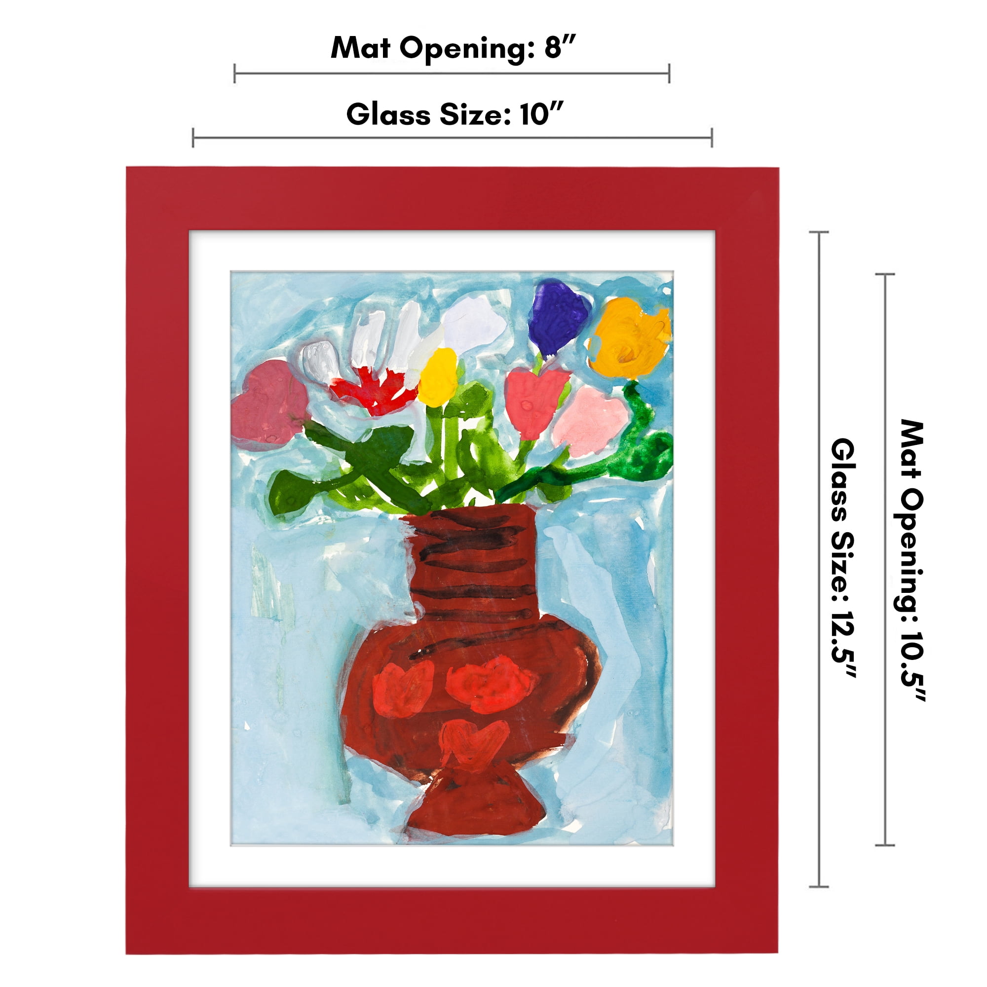 Americanflat 10x12.5 Kids Art Frame with 8.5x11 Mat - 8.5x11 Letter Size Display with Mat or 10x12.5 Without Mat