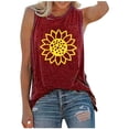 thumbnail image 1 of Pompotops Femmes O-Cou Imprimé Décontracté Ample Tops Pull Sans Manches T-shirt, 1 of 5
