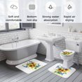 thumbnail image 6 of Spring Sunflower Bathroom Rugs Set Watercolor Pastoral Blue Butterfly Non Slip Absorbent Soft Bath Mats 3 Piece Set with Bathroom Rug, U-Shaped Floor Mat, Toilet Seat Cover Large Size, 6 of 9