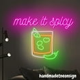 thumbnail image 3 of Handmadetneonsign Make It Spicy Margarita Neon Sign, Cocktail Wall Art Decor, Bar Pub Wall Decor 60062, 3 of 5