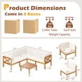 thumbnail image 3 of Costway 6 PCS Acacia Wood Patio Furniture Set with Cushions and Coffee Table for Garden, 3 of 10