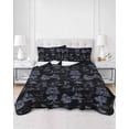 thumbnail image 2 of Quilts Queen Size Bedding Set, Farmhouse Country Lightweight Quilted Comforter, Vintage Black French Garden Horse Swan Soft Reversible Bedspread Coverlet with Pillow Covers for All Season, 90" x 96", 2 of 7