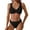 Black, variant on Women's Bikini Set Fashion Solid Color Two Piece Sexy Swimsuit with Removable Bra Pads No Underwire for Beach Vacation,Black,L