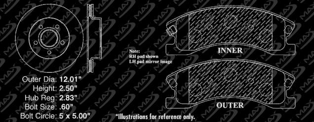 2002 2003 Ford Explorer 4Dr Models Max Performance Metallic Brake Pads R