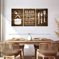 thumbnail image 3 of Elephant Stock Bless The Food Wall Sign Wall Art - Horizontal Multi Panel Canvas - Kitchen Wall Decor - Wall Signs Multi Panel - White And Brown Decor - 62" x 30", 3 of 8