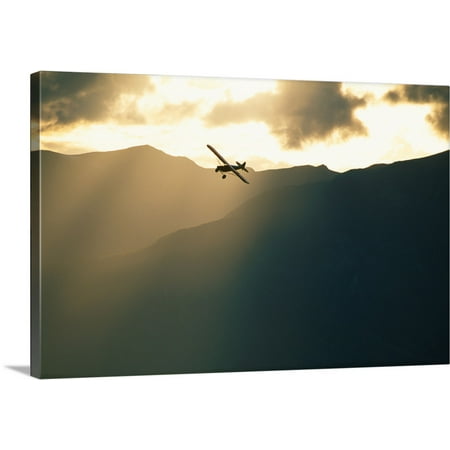 Great BIG Canvas | Premium Thick-Wrap Canvas entitled Small Plane Flightseeing Wrangell St Elias Mountains, Piloted by Paul