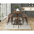 thumbnail image 4 of Lexicon Oliver Solid Wood Pub Height Table in Brown, 4 of 7