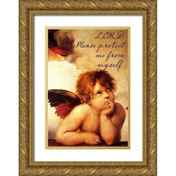 Sommers, Mindy 11x14 Gold Ornate Wood Framed with Double Matting Museum Art Print Titled - Cherub