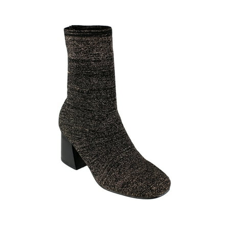 EK38 Women's Stretchy Sock Knitting Ankle High Top Stacked Heel Booties EK38 Women's Stretchy Sock Knitting Ankle High Top Stacked Heel Booties