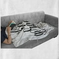 thumbnail image 6 of Hello Gorgeous Soft Flannel Fleece Throw Blanket, Unique Handwriting Style Font Calligraphy Phrase on White Background, Cozy Plush for Indoor and Outdoor Use, 60" x 80", Black and White, by Ambesonne, 6 of 6