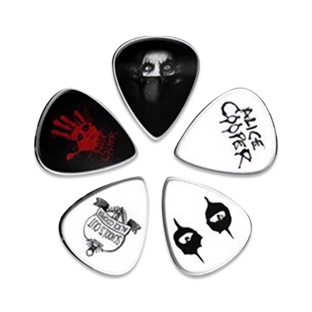 Alice Cooper Officially Licensed Gift Set - 1 Back Patch, 1 Standard Woven Patch, 1 Set of five Guitar Picks